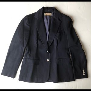 Vintage Evan Picone Navy Blue Wool Blazer Jacket